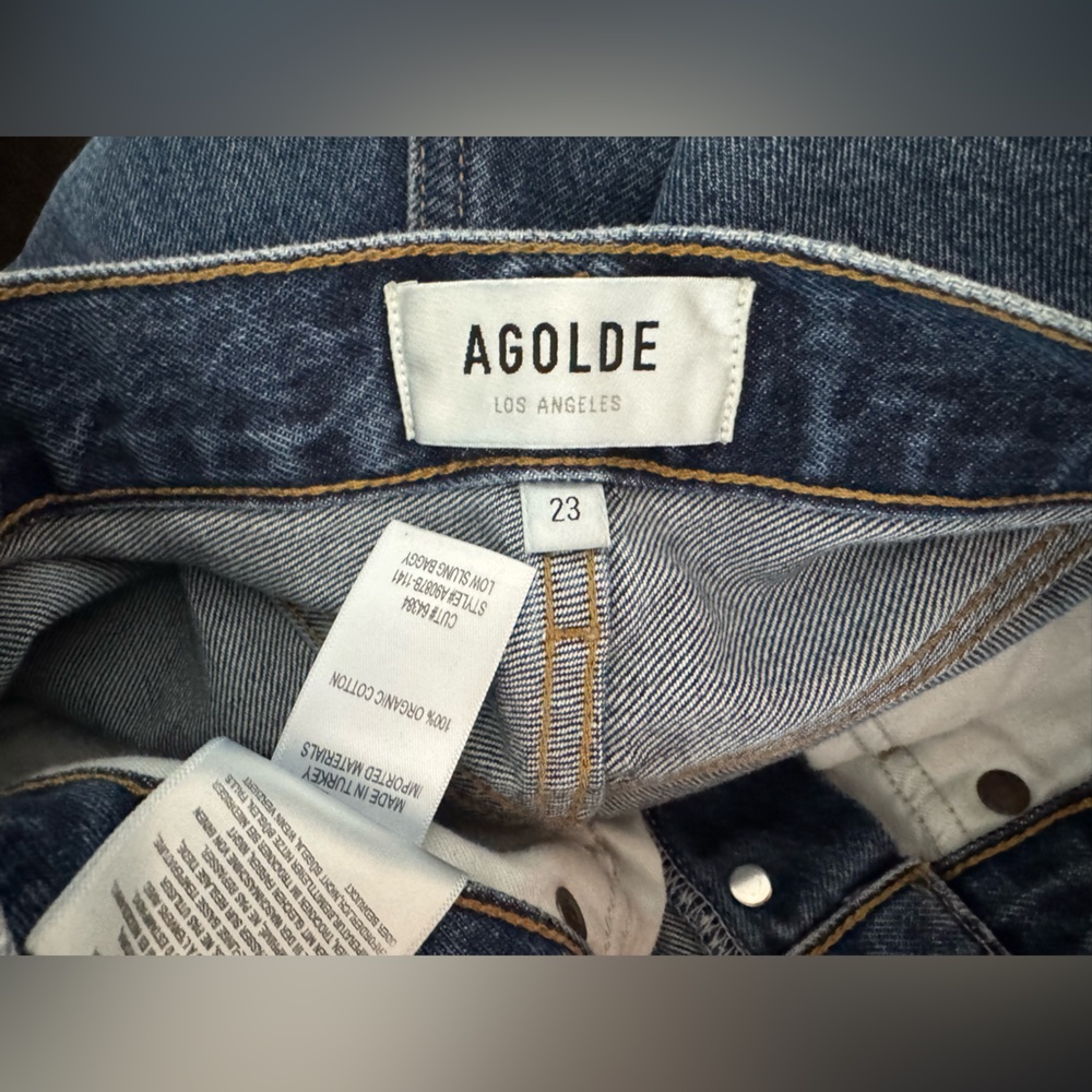 AGOLDE Low Slung Baggy Jeans size 23 medium blue wash denim - Picture 4 of 5